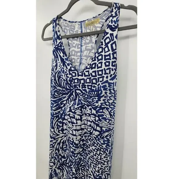 Lilly Pulitzer Kerri Maxi Dress Resort White Blue Pima Cotton‎ Racerback XS - Picture 6 of 9